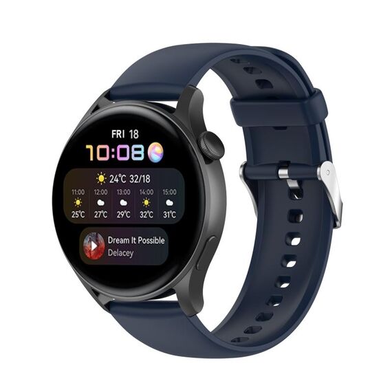 Per Huawei Watch3 Pro Nuovo cinturino in silicone morbido a tinta unita (blu navy)
