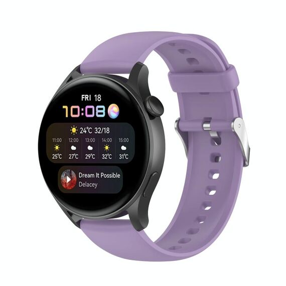 Per Huawei Watch3 Pro Nuovo cinturino in silicone morbido a tinta unita (viola chiaro)