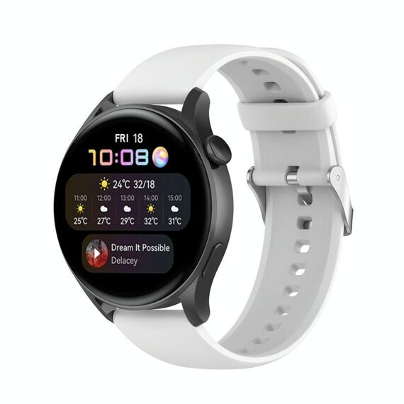 Per Huawei Watch3 Pro Nuovo cinturino in silicone morbido a tinta unita (bianco)
