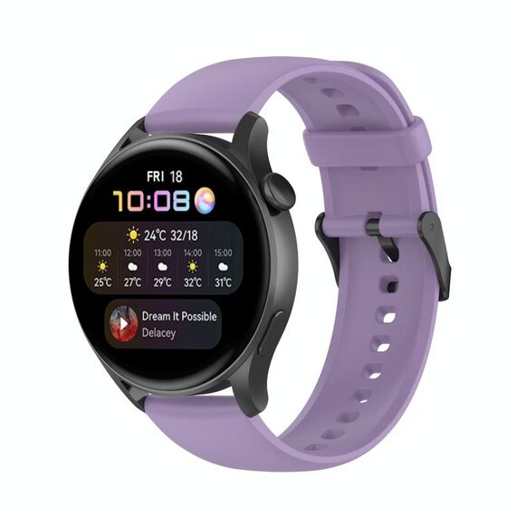 Per Huawei Watch3 Pro Nuovo cinturino in silicone morbido a tinta unita (viola chiaro)