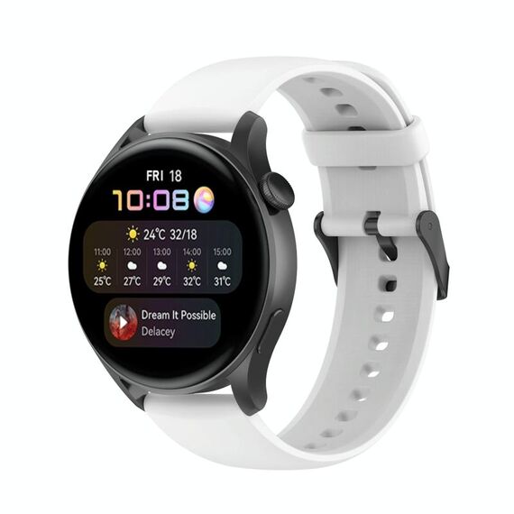 Per Huawei Watch3 Pro Nuovo cinturino in silicone morbido a tinta unita (bianco)