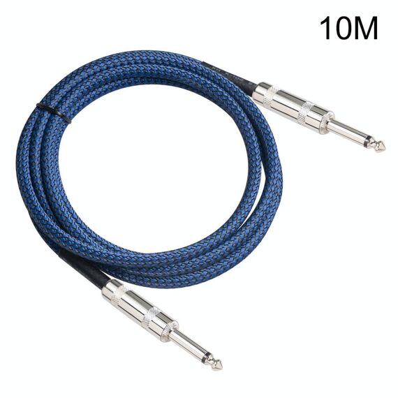 TC048BL Cavo audio mono per chitarra elettrica da maschio a maschio da 6,35 mm, lunghezza: 10 m