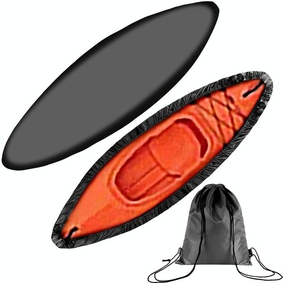 Copertura per kayak con protezione solare impermeabile per esterni in tessuto Oxford 210D, per: 3,1-3,5 m (nero)