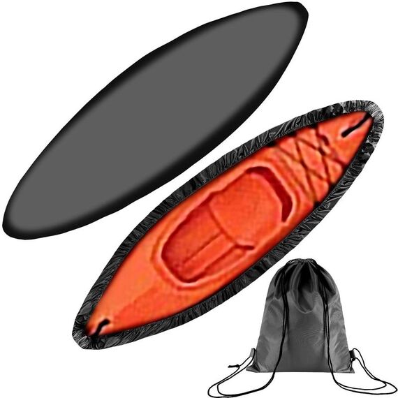 Copertura per kayak con protezione solare impermeabile per esterni in tessuto Oxford 210D, per: 3,6-4 m (nero)