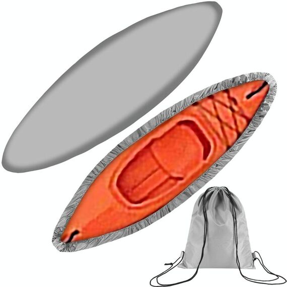 Copertura per kayak con protezione solare impermeabile per esterni in tessuto Oxford 210D, per: 5,6-6 m (grigio)