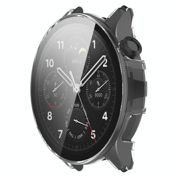 Per Xiaomi Watch S1 Pro Custodia per orologio in vetro temperato con pellicola per PC (trasparente)