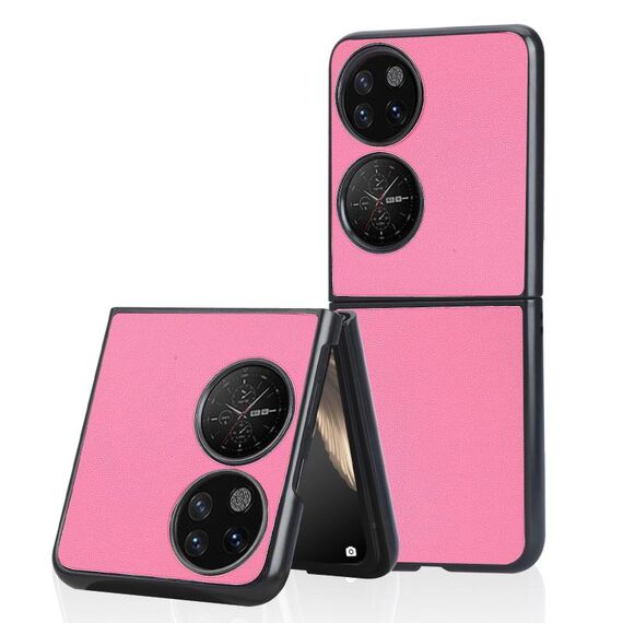 Per Huawei P50 Pocket Plain Skin Litchi Texture Phone Case (rosa)