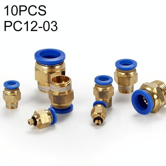 PC12-03 LAIZE 10 pz PC Filettatura Maschio Dritto Pneumatico Raccordo Rapido Connettore