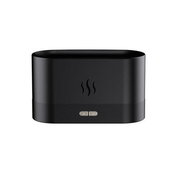 Umidificatore d'aria per scrivania da ufficio a casa con macchina per aromaterapia a fiamma a 7 colori (nero)