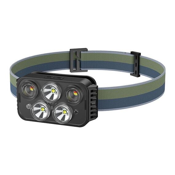 Ricarica USB In esecuzione Forte Faro Calvo Pesca Campeggio Luce Impermeabile, Stile: 5 Testa Leggera