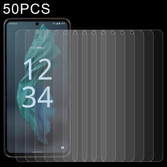 Per Sharp Aquos Sense 7 50 pezzi 0.26mm 9H 2.5D Pellicola in vetro temperato