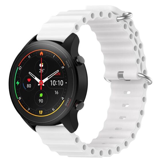 Per Xiaomi MI Watch S1 Pro 22mm Cinturino in silicone a tinta unita stile oceano (bianco)