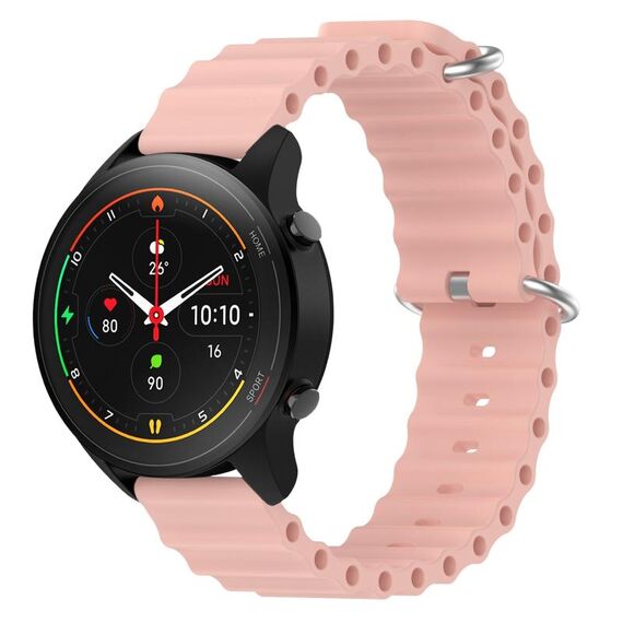 Per Xiaomi MI Watch S1 Pro 22mm Cinturino in silicone a tinta unita stile oceano (rosa)