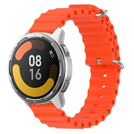 Per Xiaomi MI Watch Color 2 22mm Cinturino in silicone a tinta unita stile oceano (arancione)