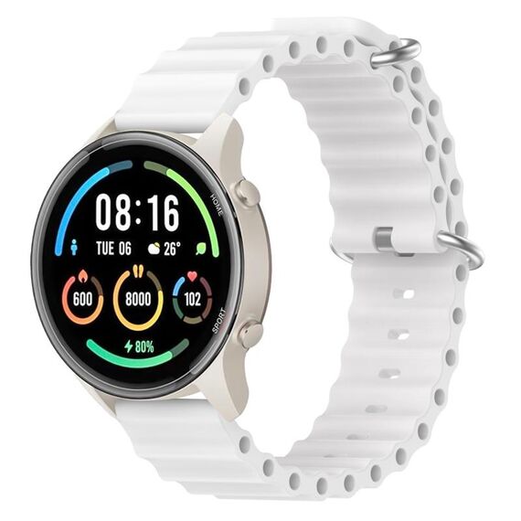 Per Xiaomi MI Watch Sport 22mm Cinturino in silicone a tinta unita stile oceano (bianco)