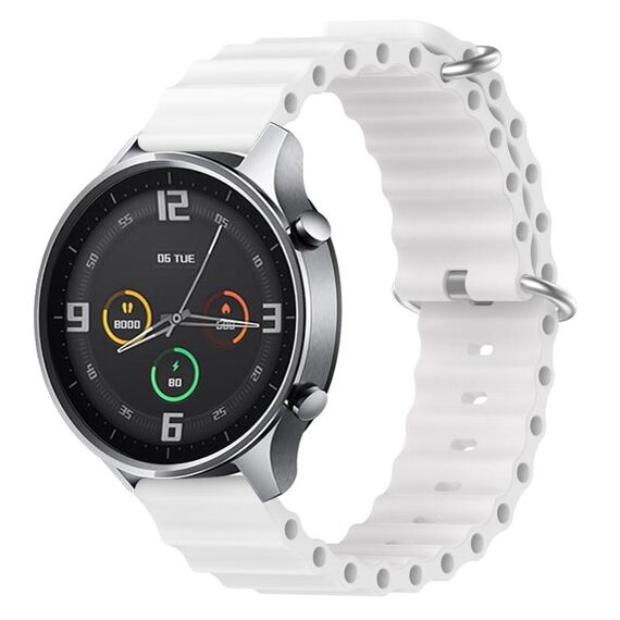 Per Xiaomi MI Watch Color 22mm Cinturino in silicone a tinta unita stile oceano (bianco)