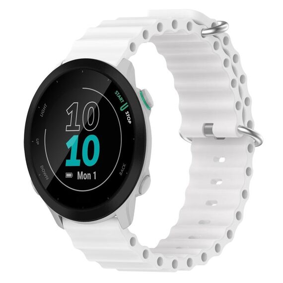 Per Garmin Forerunner 55 20mm Cinturino in silicone a tinta unita stile oceano (bianco)