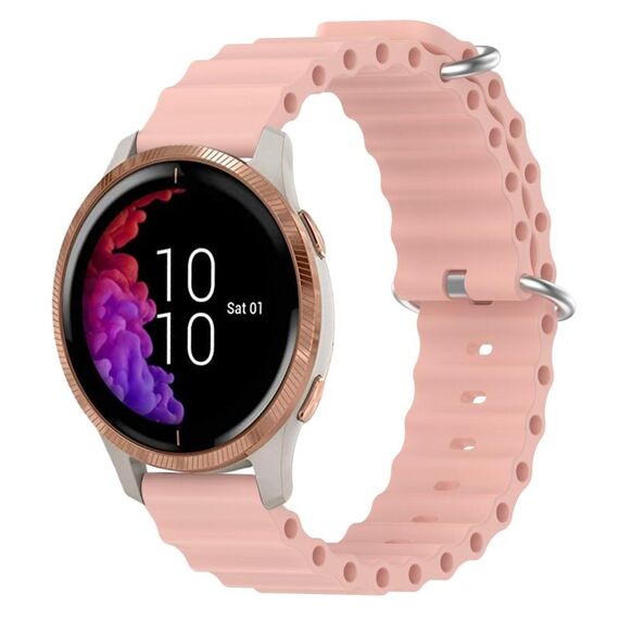 Per Garmin Venu 20mm Cinturino in silicone a tinta unita stile oceano (rosa)