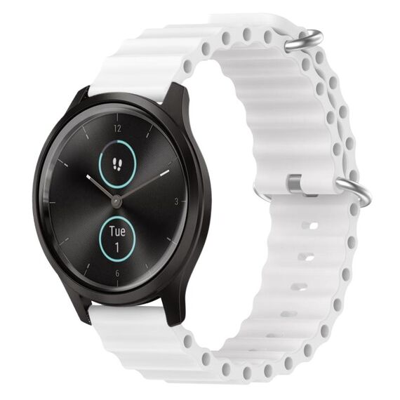 Per Garmin Garminmove Style 20mm Cinturino in silicone a tinta unita stile oceano (bianco)