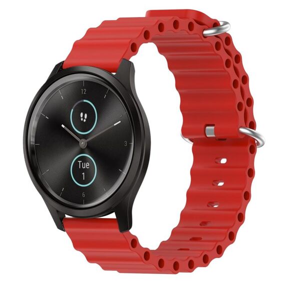 Per Garmin Garminmove Style 20mm Cinturino in silicone a tinta unita stile oceano (rosso)