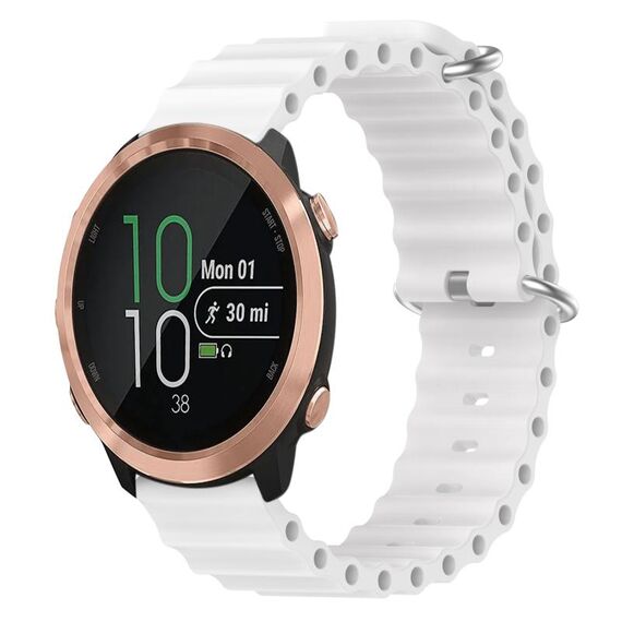 Per Garmin Forerunner 645 Music 20mm Cinturino in silicone a tinta unita stile oceano (bianco)