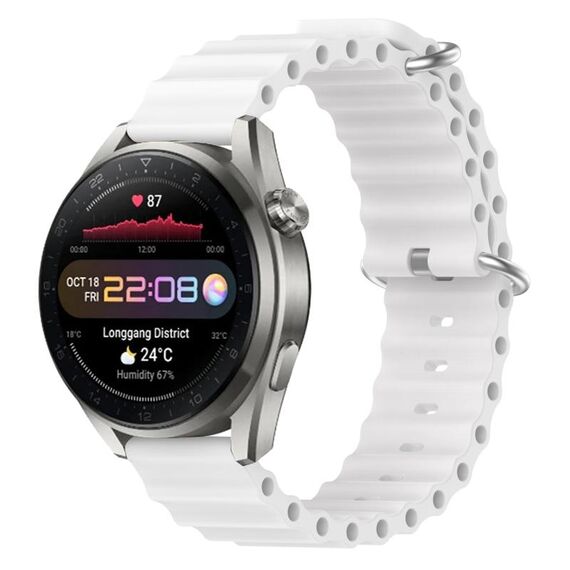 Per Huawei Watch 3 Pro Nuovo cinturino per orologio in silicone a tinta unita da 22 mm (bianco)