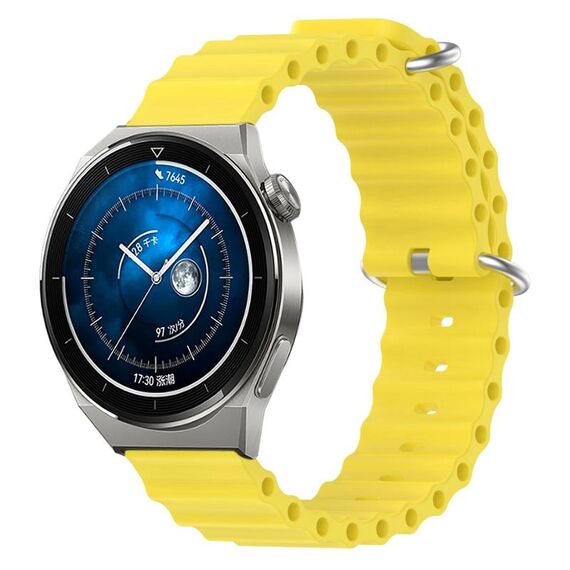 Per Huawei Watch GT3 Pro 43mm 20mm Cinturino in silicone a tinta unita stile oceano (giallo)