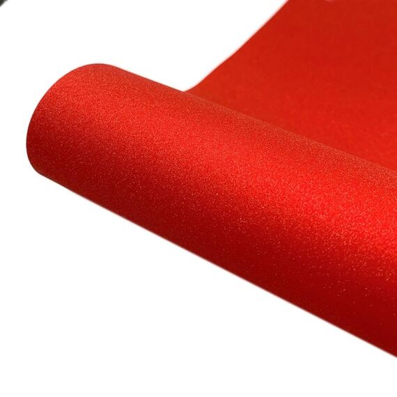 30 x 50 cm Pellicola vinilica permanente adesiva glitterata per decorazione da parete in vetro (rosso)