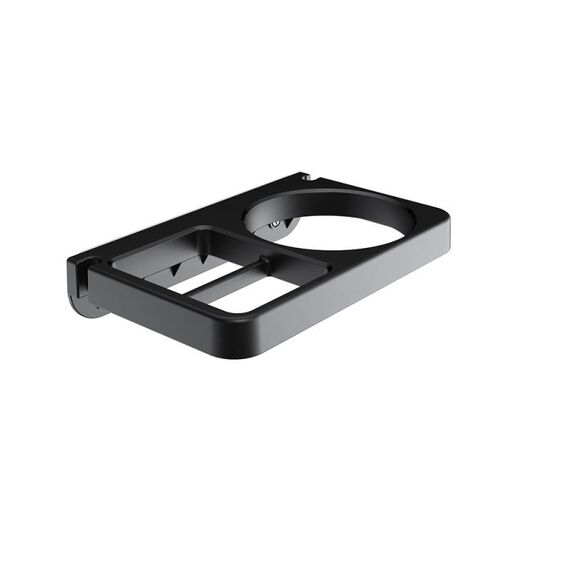 Mensola per bagno con staffa per montaggio a parete per asciugacapelli 2 in 1 (nero)