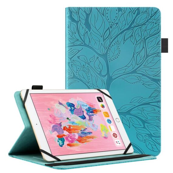 Per 10 pollici Life Tree Pattern Flip Custodia per tablet in pelle universale (blu)