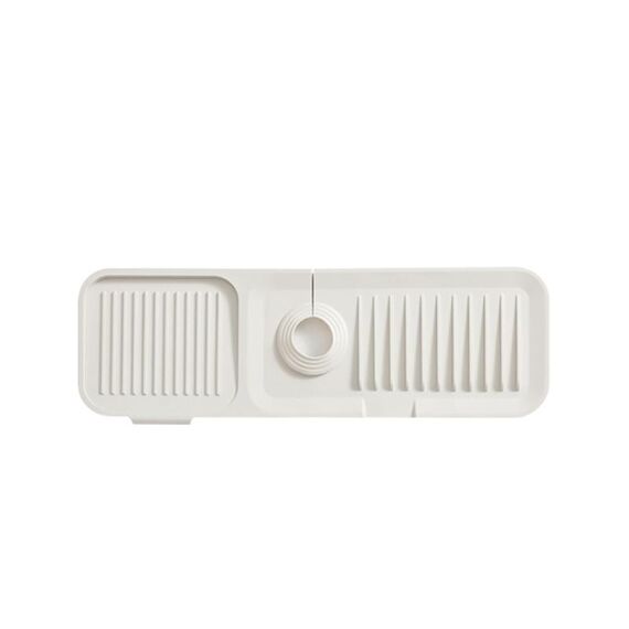 Tappetino drenante in silicone per rubinetto Tappetino antiscivolo per lavello da cucina Tappetino per sapone antiscivolo, Dimensioni: Extra Large (Beige)