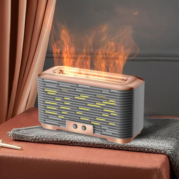 Umidificatore per aromaterapia a fiamma simulata da 350 ml con funzione di temporizzazione (oro)