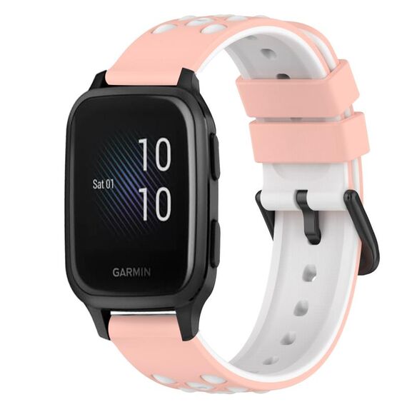 Per cinturino in silicone bicolore Garmin Venu SQ 20mm (bianco + nero)