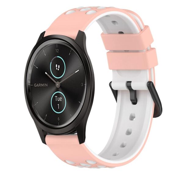 Per Garmin Garminmove Style 20mm Cinturino in silicone bicolore (bianco + nero)