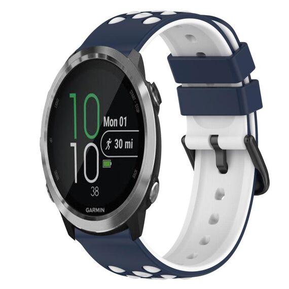 Per Garmin Forerunner 645 Music 20mm Cinturino in silicone bicolore (blu notte + bianco)