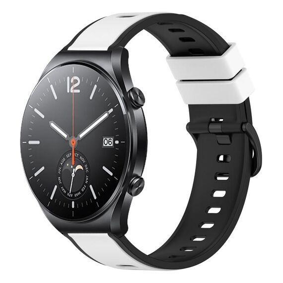 Per Xiaomi MI Watch S1 22mm Cinturino in silicone bicolore (bianco + nero)
