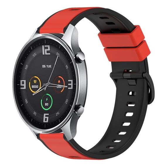 Per Xiaomi MI Watch Cinturino in silicone bicolore da 22 mm (rosso + nero)