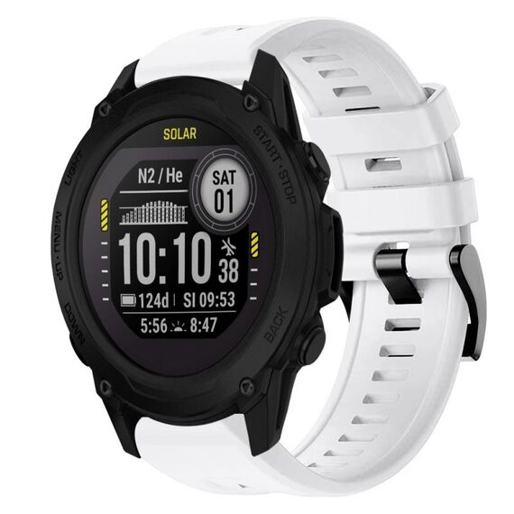Per cinturino in silicone a tinta unita con fibbia in metallo Garmin Descent G1 (bianco)
