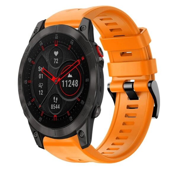 Per cinturino in silicone a tinta unita con fibbia in metallo Garmin EPIX Gen 2 (arancione)