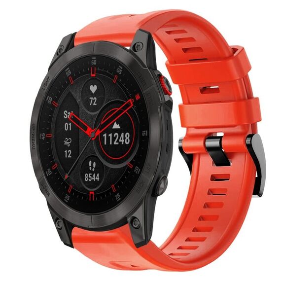 Per cinturino in silicone a tinta unita con fibbia in metallo Garmin EPIX Gen 2 (rosso)