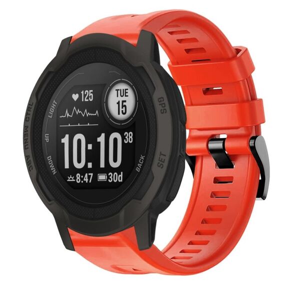 Per cinturino in silicone a tinta unita con fibbia in metallo Garmin Instinct 2 (rosso)