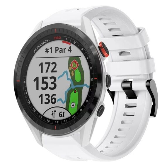 Per Garmin Approach S62 Cinturino in silicone tinta unita con fibbia in metallo (bianco)