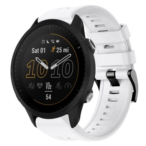 Per cinturino in silicone a tinta unita con fibbia in metallo Garmin Forerunner 955 (bianco)