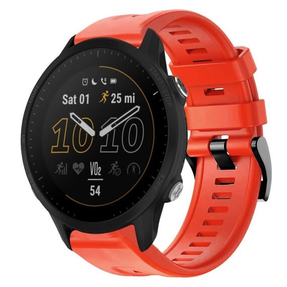 Per cinturino in silicone a tinta unita con fibbia in metallo Garmin Forerunner 955 (rosso)