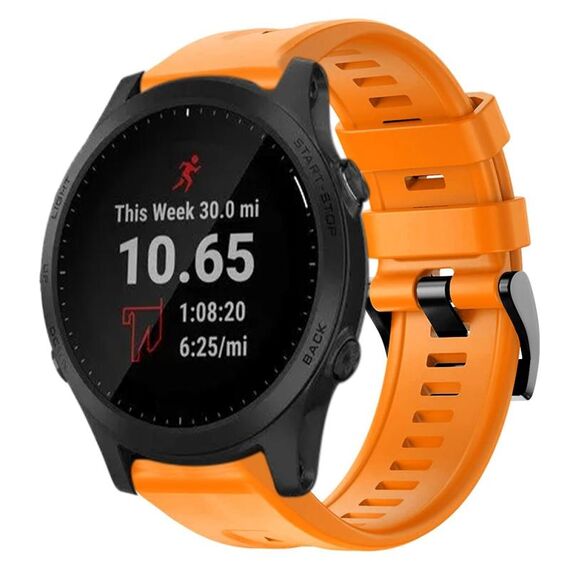 Per cinturino in silicone a tinta unita con fibbia in metallo Garmin Forerunner 945 (arancione)