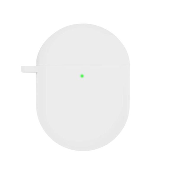 Per Redmi Buds4 Custodia protettiva per auricolari in silicone con moschettone D (bianco)