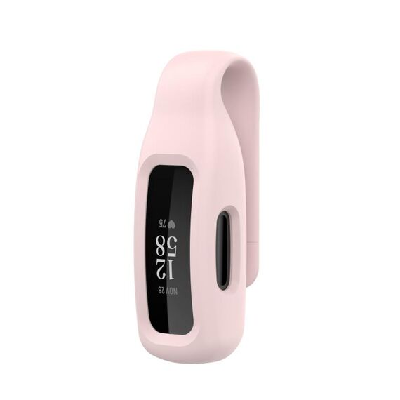 Per Fitbit Inspire 3 Custodia protettiva in silicone per lamiera d'acciaio (rosa rosa)