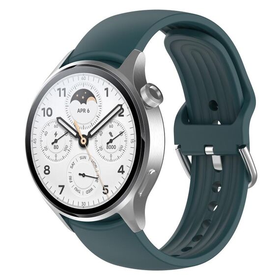 Per Xiaomi Watch S1 Pro cinturino in silicone a tinta unita (verde pino)