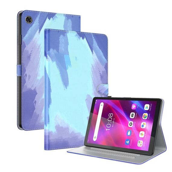 Per Lenovo Tab M7 3a generazione Custodia per tablet in pelle con motivo ad acquerello (neve invernale)
