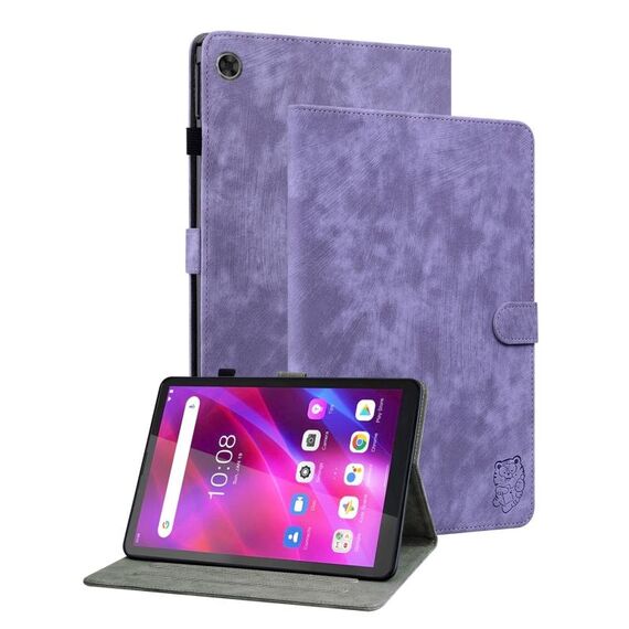 Per Lenovo Tab M7 3a generazione Tiger Pattern Custodia per tablet in pelle Flip (viola)
